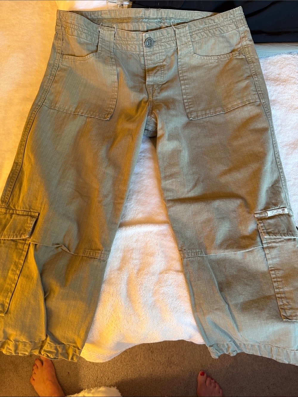 Lucky Brand Olive Green Cotton Dungaree Pants